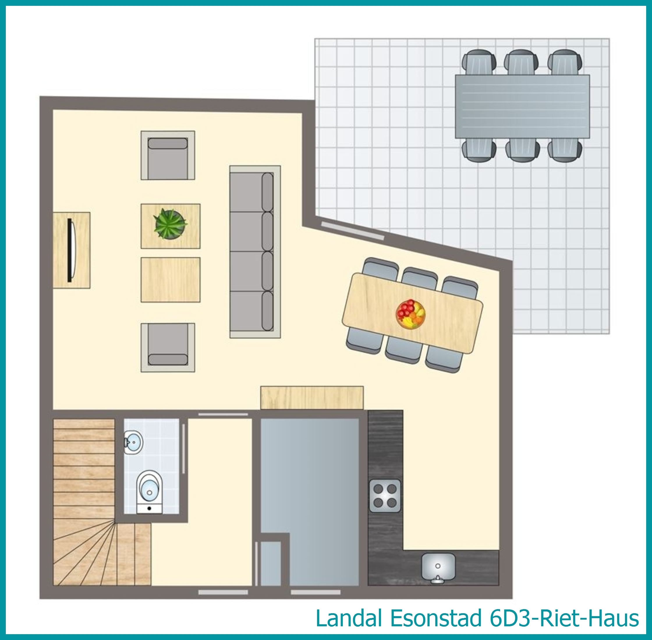6-Personen-Unterkunft 6D3-Riet-Haus in Esonstad