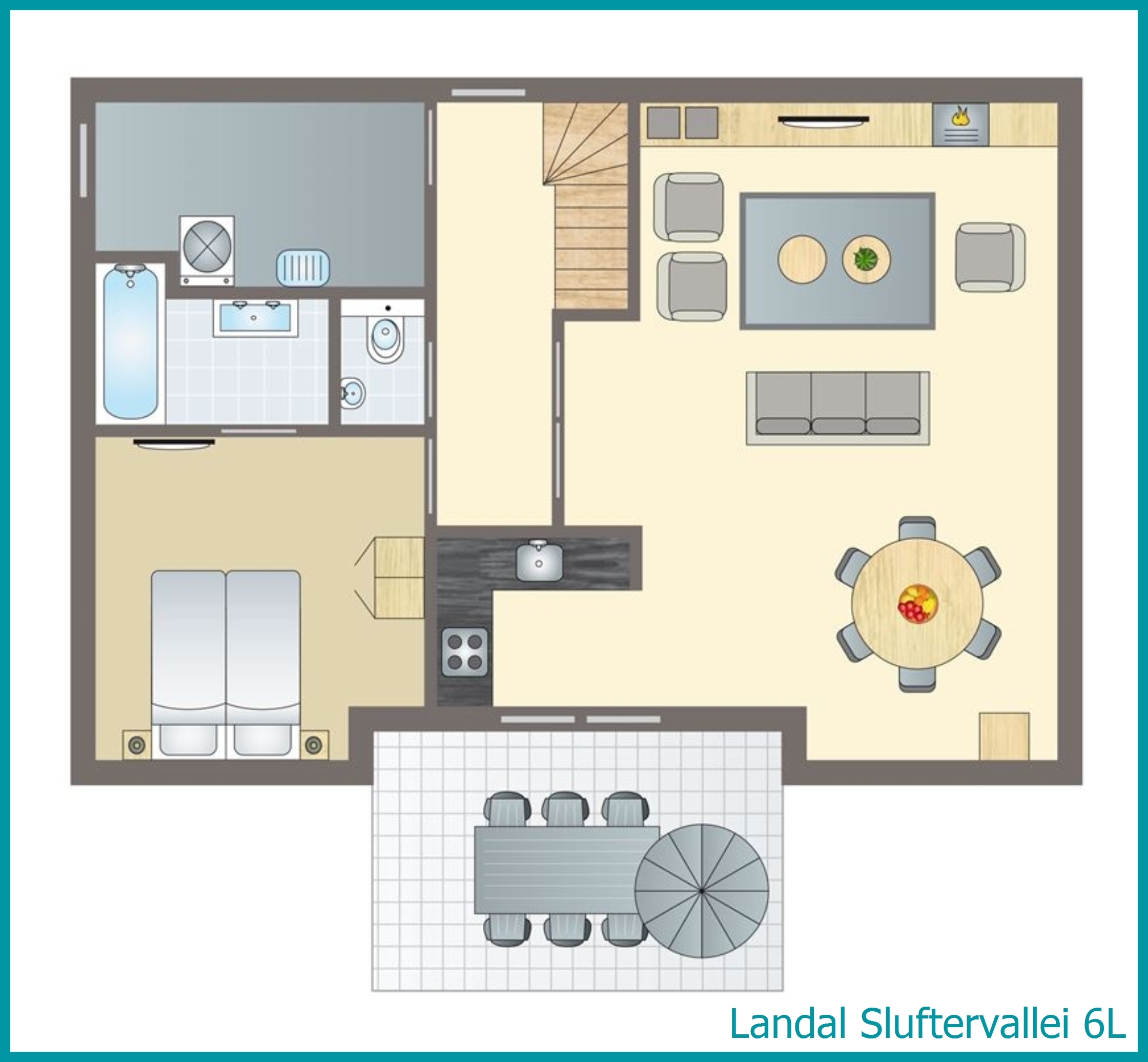 bungalow 6 personnes 6L à Sluftervallei
