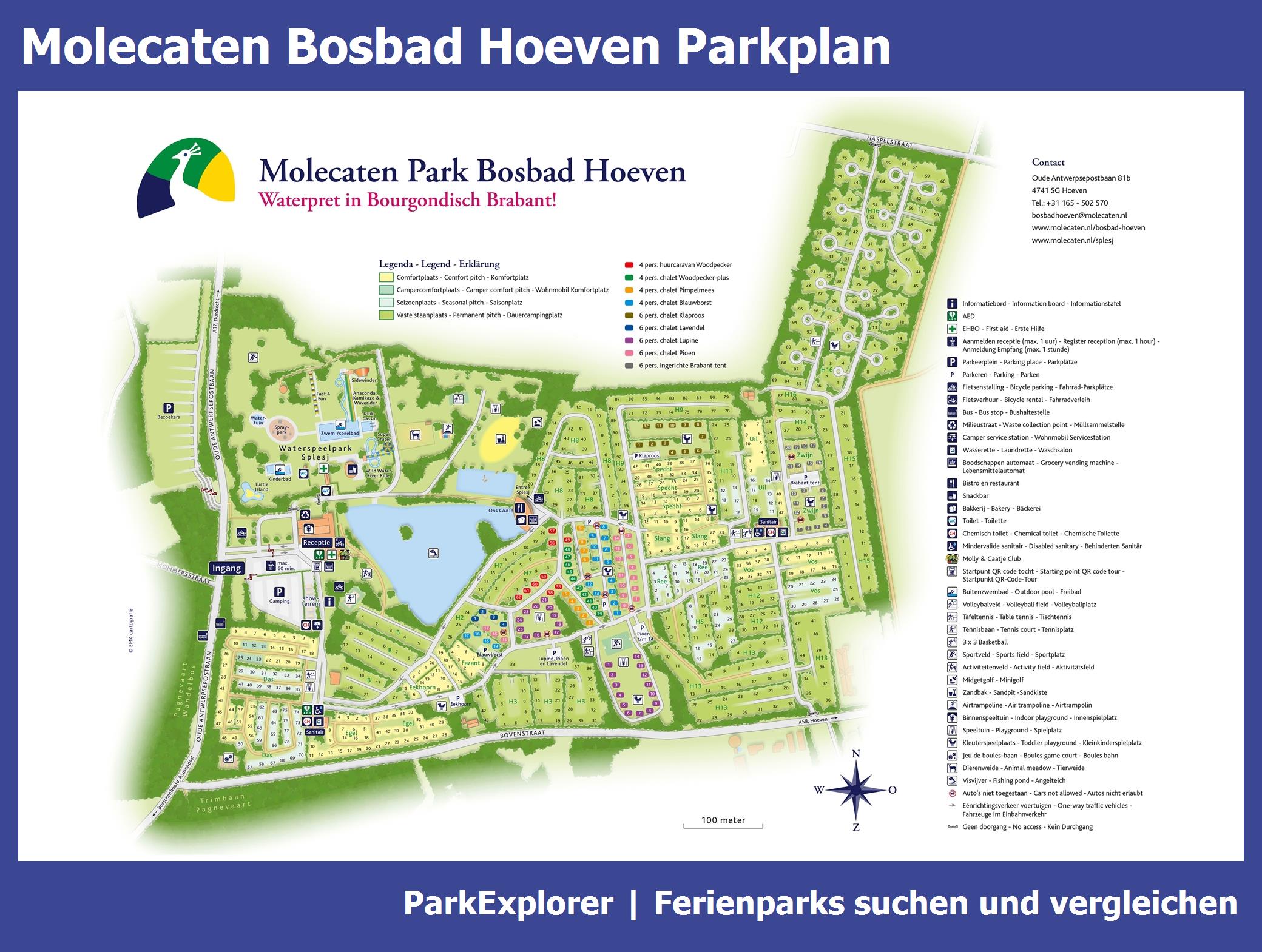 Karte und Lageplan Molecaten Bosbad Hoeven