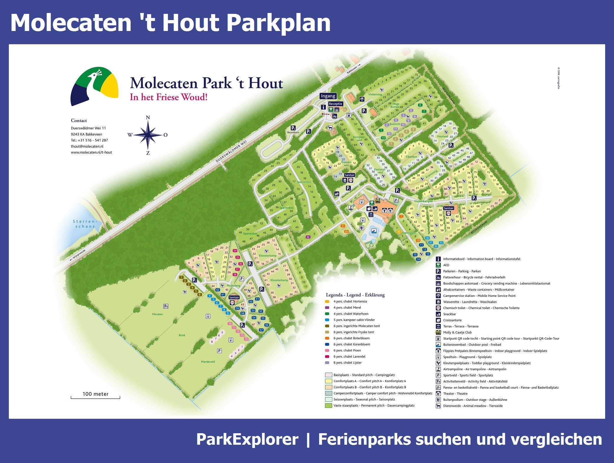 Karte und Lageplan Molecaten 't Hout