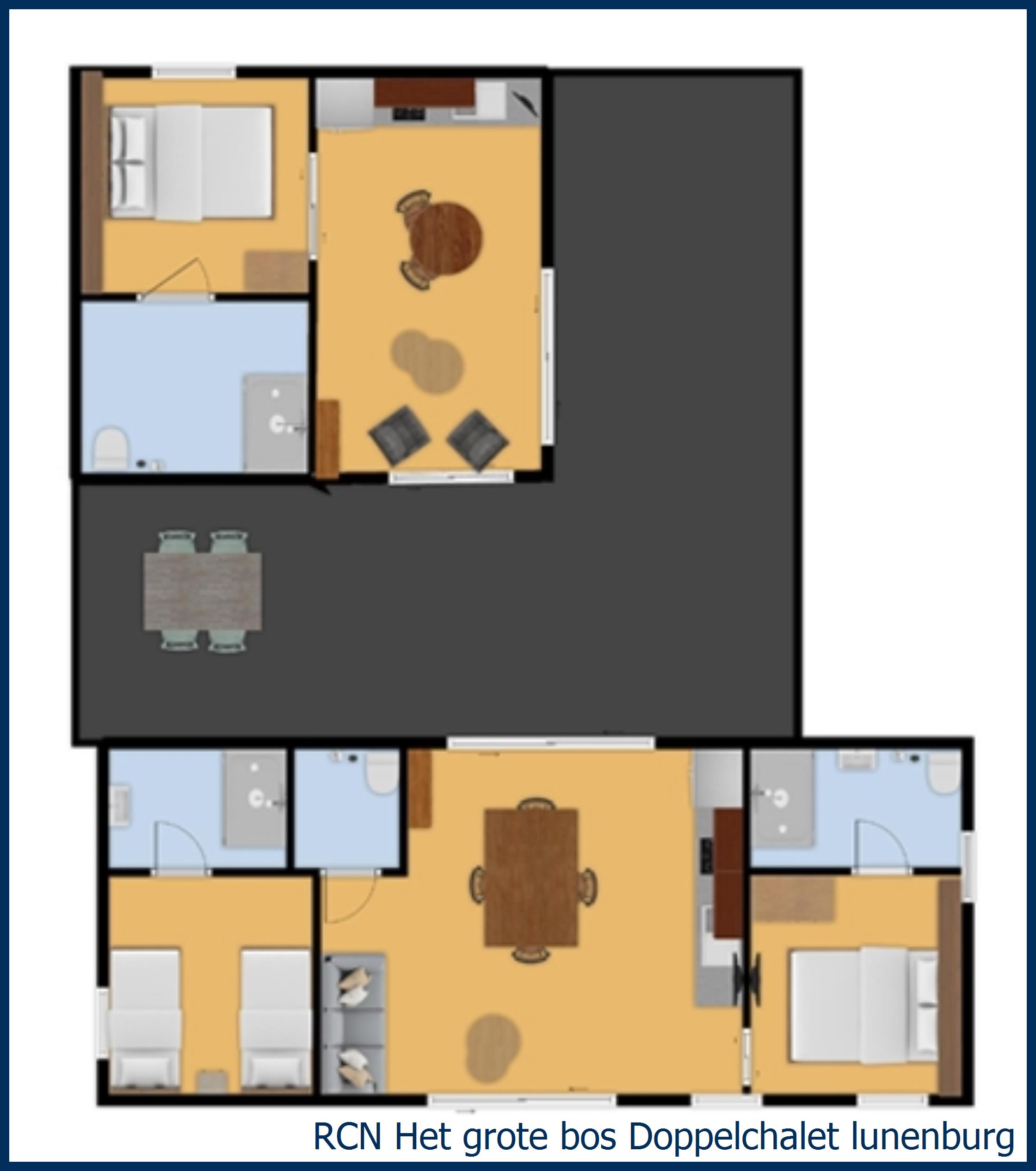 Blockhütte Doppel lunenburg in Het Grote Bos
