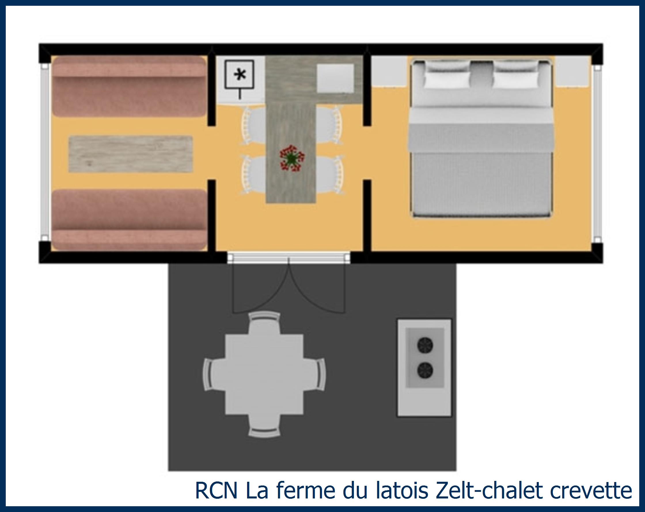 Blockhütte Zelt- crevette in La Ferme du Latois