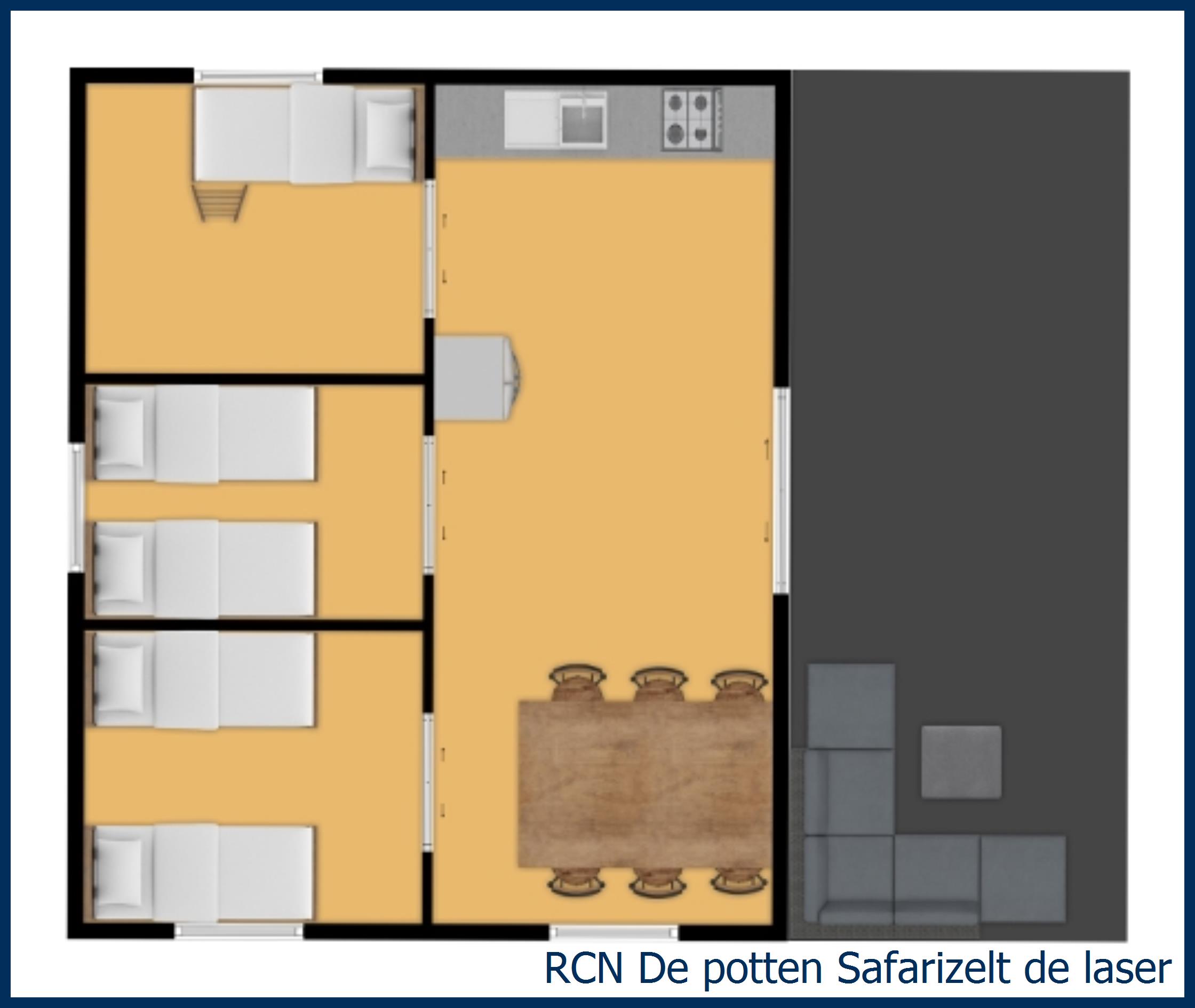 Safarizelt de laser in De Potten