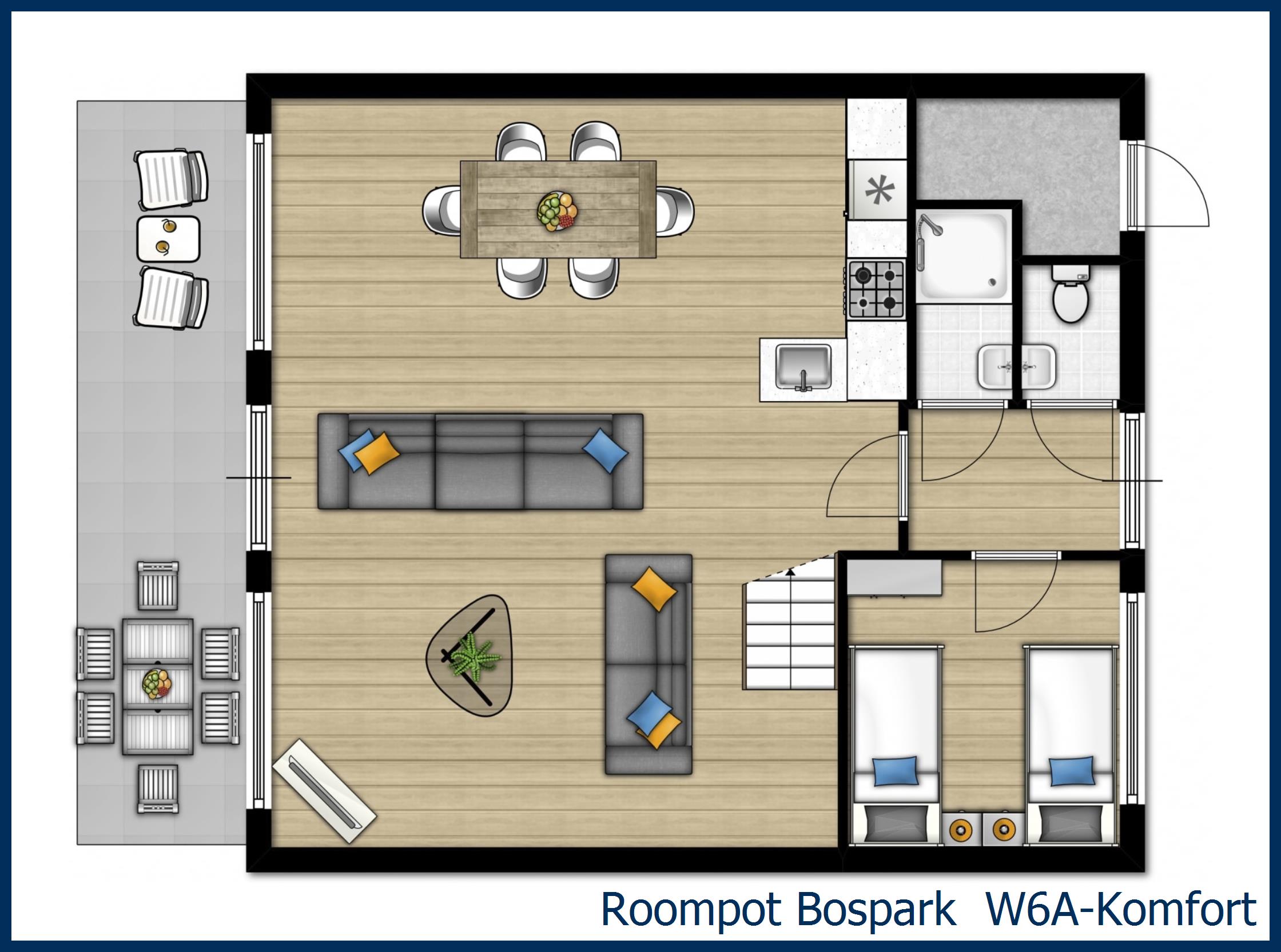 Bungalow W6A-Komfort in Bospark 't Wolfsven