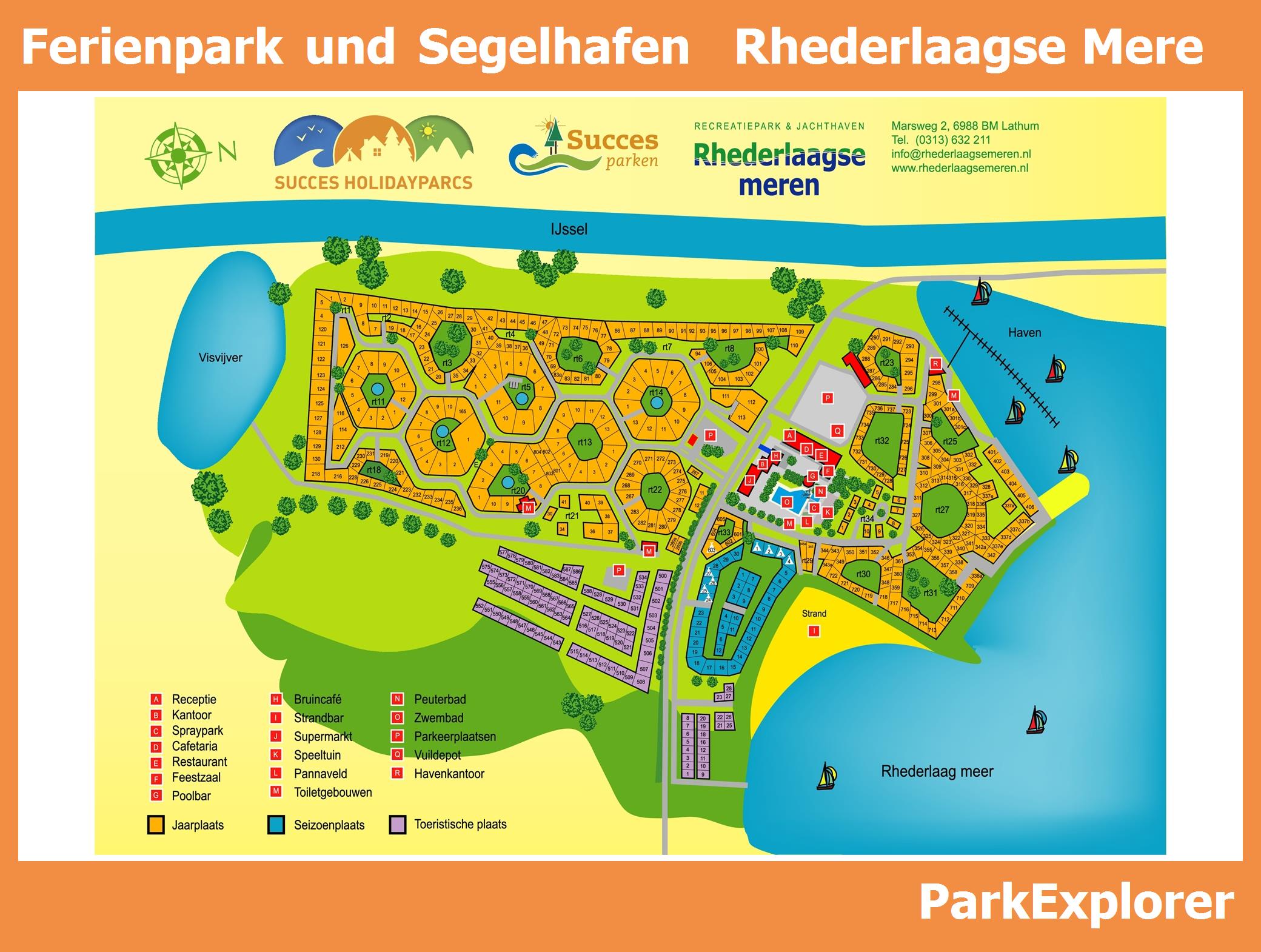 Karte und Lageplan Recreatiepark en Jachthaven Rhederlaagse Meren